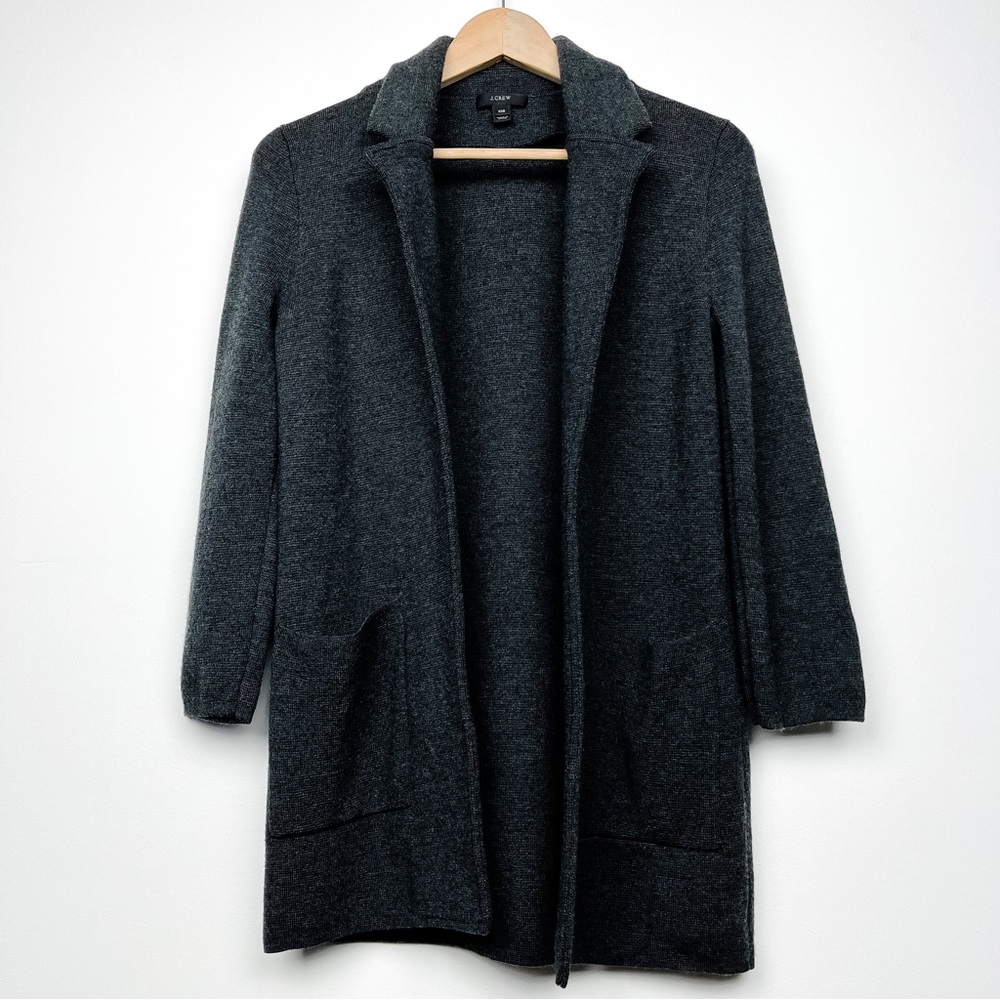 J. Crew Open-front Sweater Blazer Grey Dark
Gray Wool Cardigan Women's XXS - Picture 4 of 11